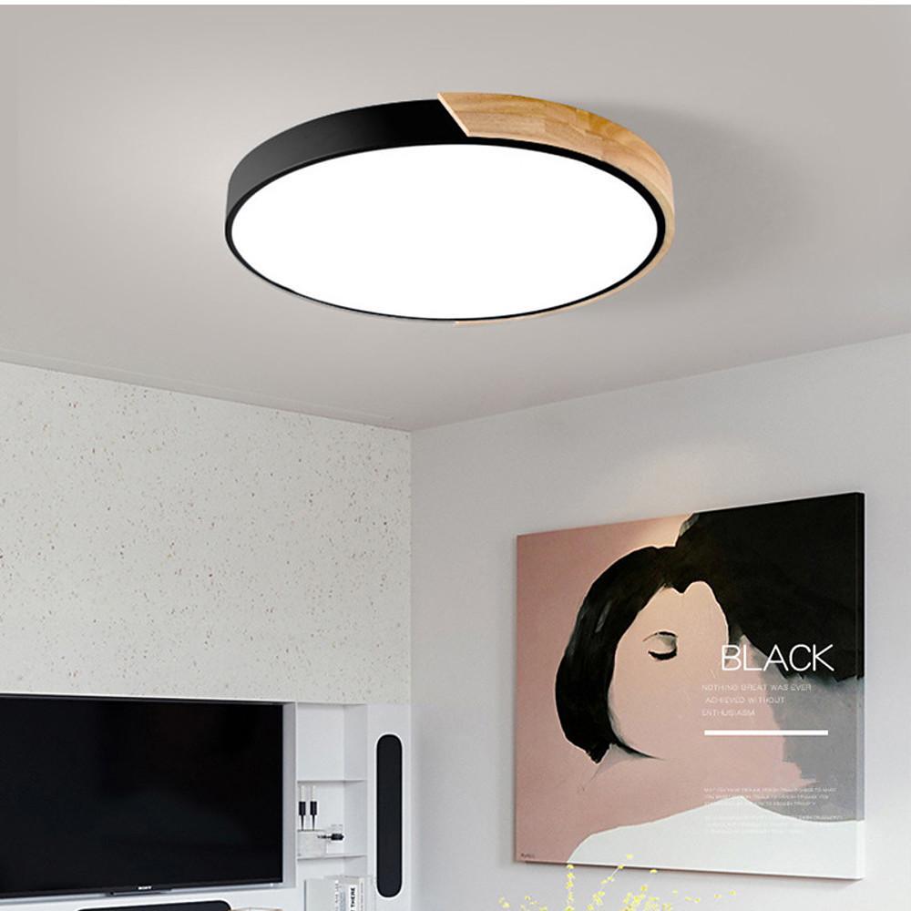 Modern Round LED Flush Mount Ceiling Light Nordic Minimalist 16 Inch Circular Lamp for Bedroom Living Room