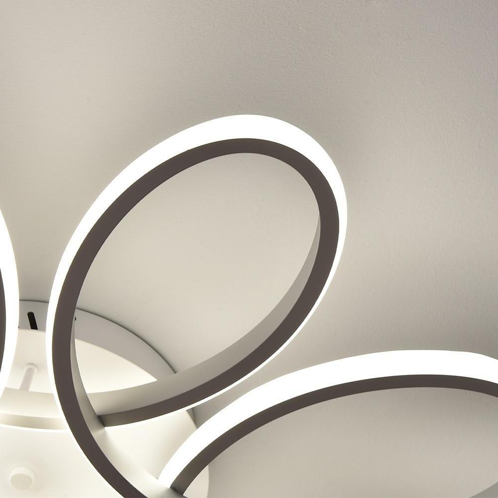 Modern Flower Shaped Dimmable LED Flush Mount Ceiling Light in White Finish for Home