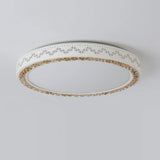 Modern White Circular Geometric Pattern LED Ceiling Light Flush Mount Fixture