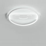Modern Circular LED Flush Mount Ceiling Light with Metal Frame and PVC Shade for Bedroom and Living Room