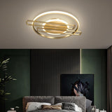 Modern Circular Linear LED Ceiling Light Dimmable Nordic Cluster Flush Mount Metal Fixture
