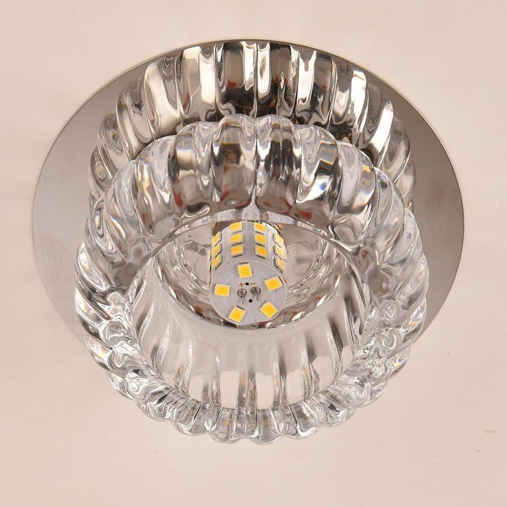 Modern Crystal Geometric LED Flush Mount Ceiling Light for Kitchen and Entryway