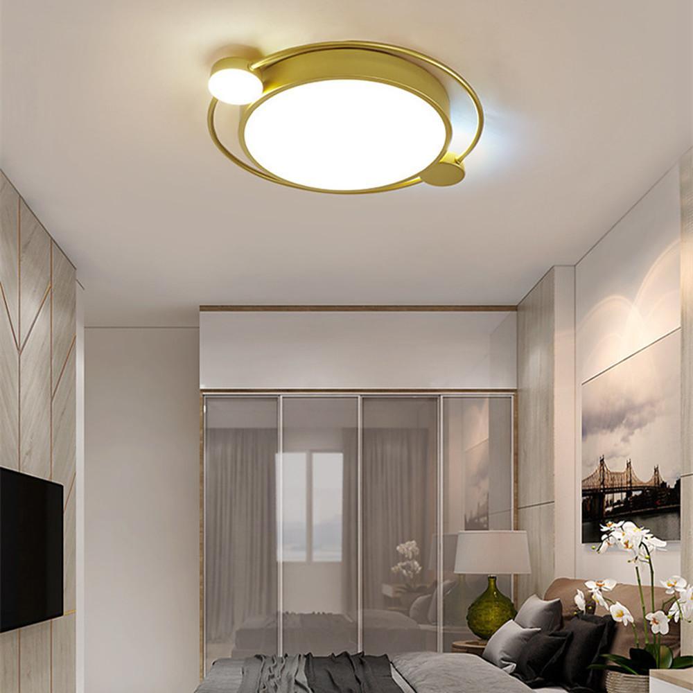 Modern Dual Ring LED Flush Mount Ceiling Light Gold and Black Nordic Dimmable Fixture