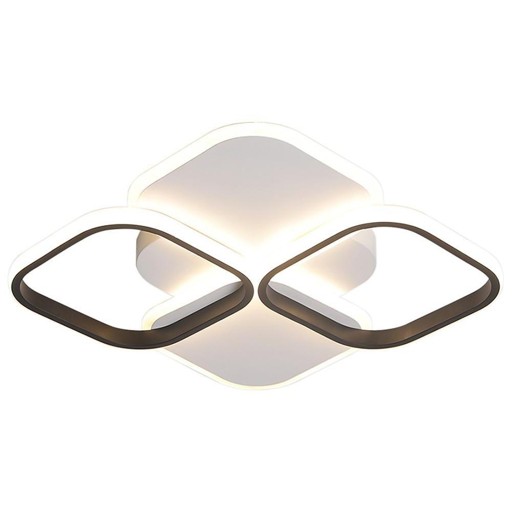 Modern Geometric Square LED Ceiling Light Flush Mount Fixture for Bedroom and Living Room
