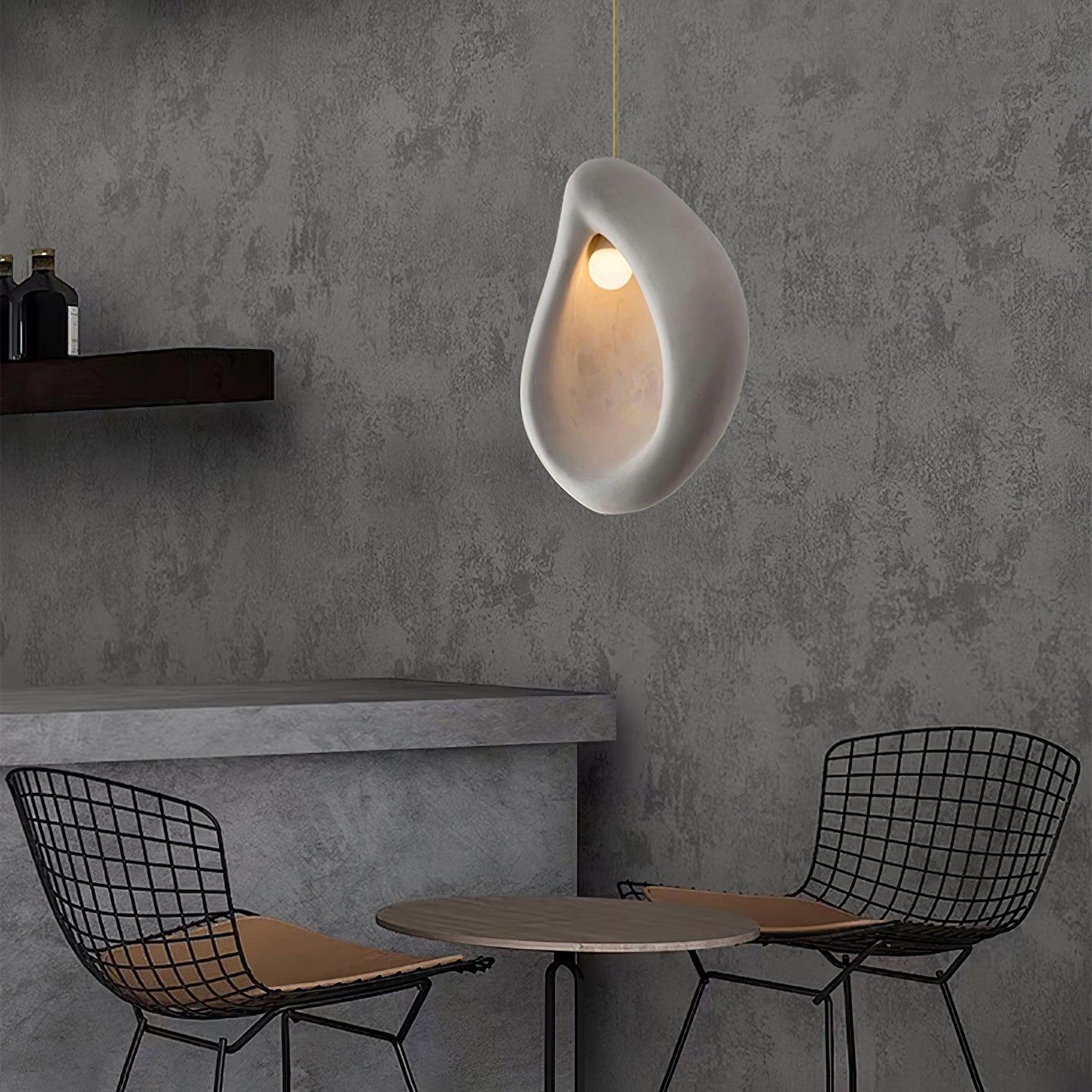 Nula Modern Resin Pendant Light Minimalist White Hanging Ceiling Lamp