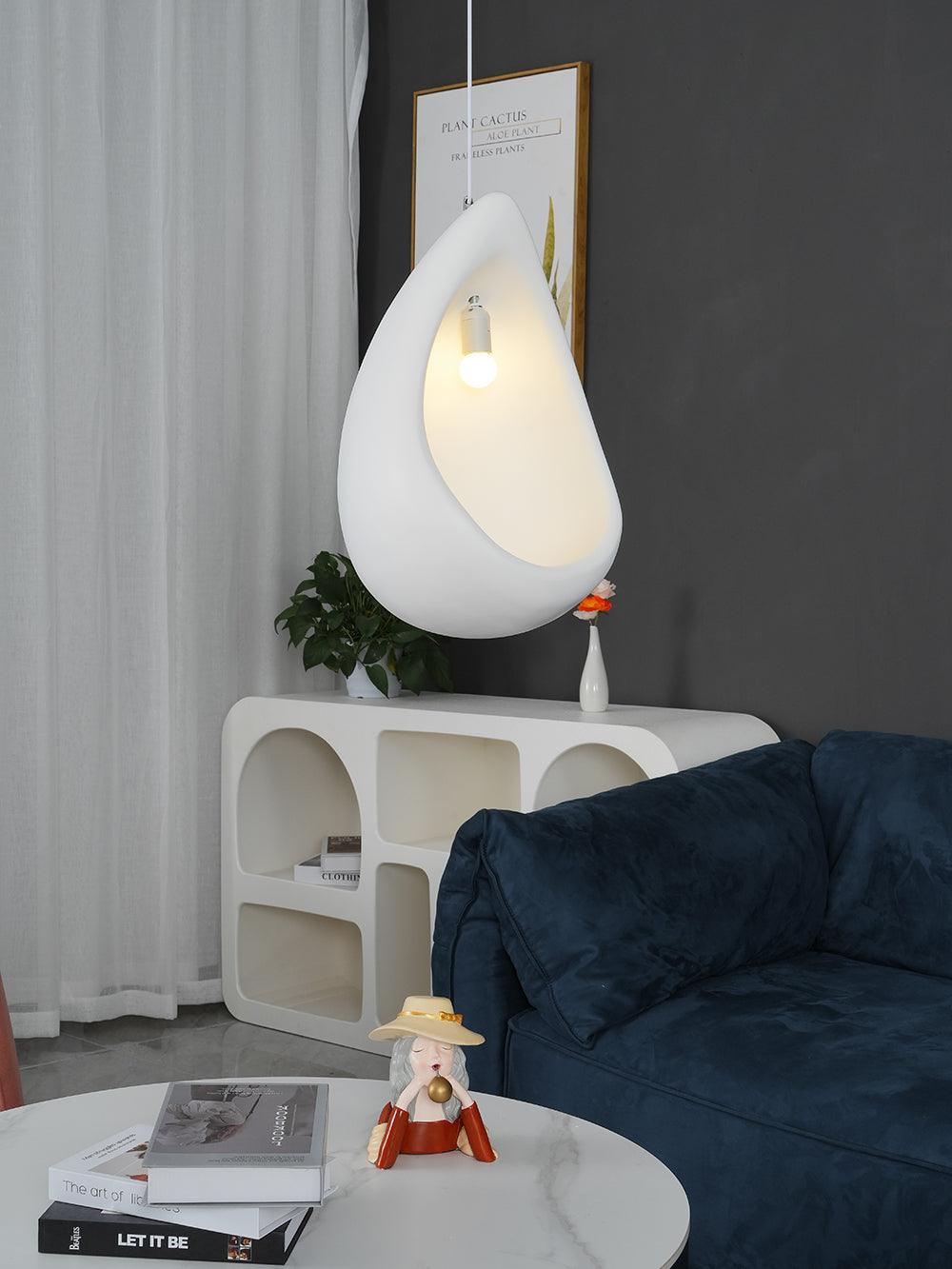 Nula Modern Resin Pendant Light Minimalist White Hanging Ceiling Lamp