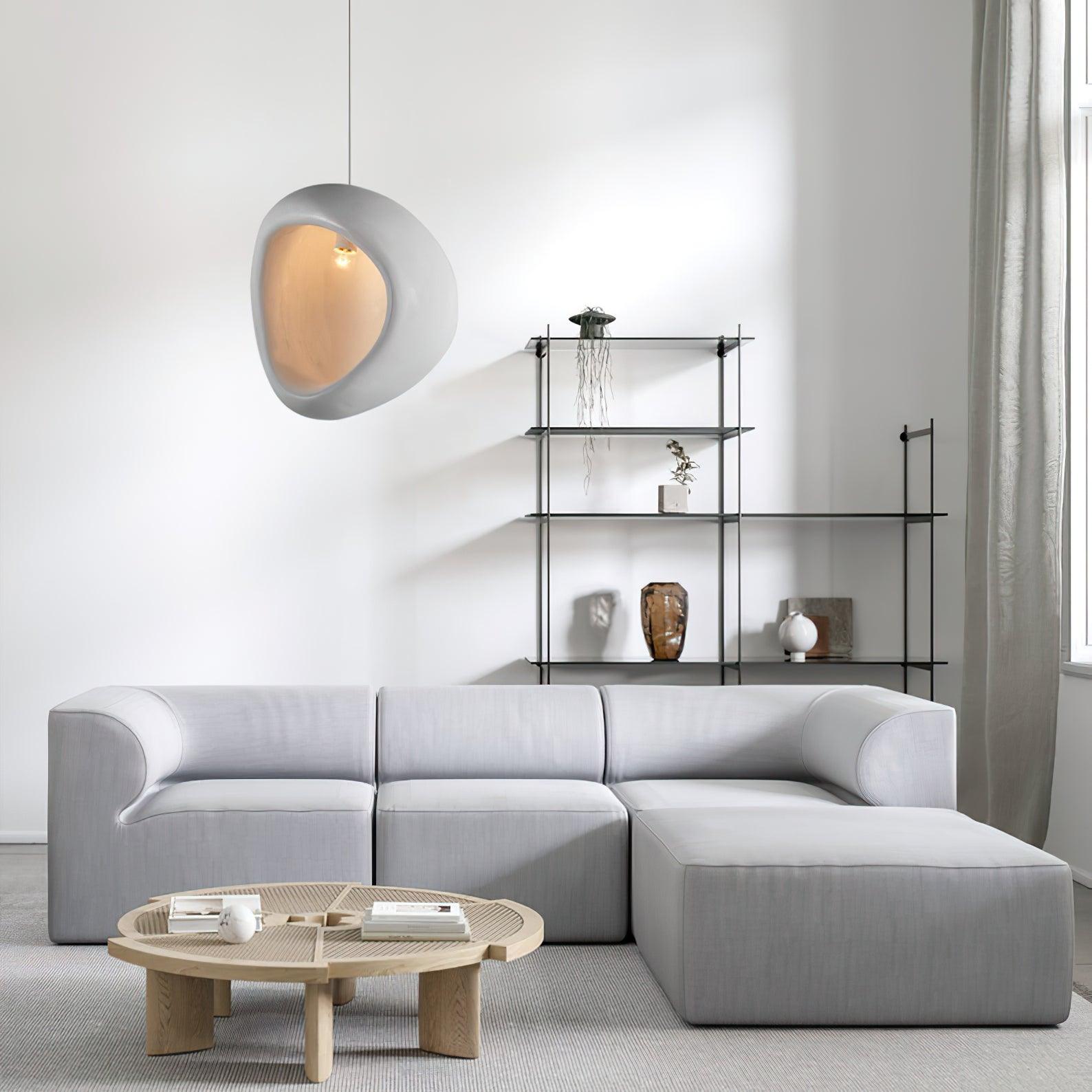 Nula Modern Resin Pendant Light Minimalist White Hanging Ceiling Lamp