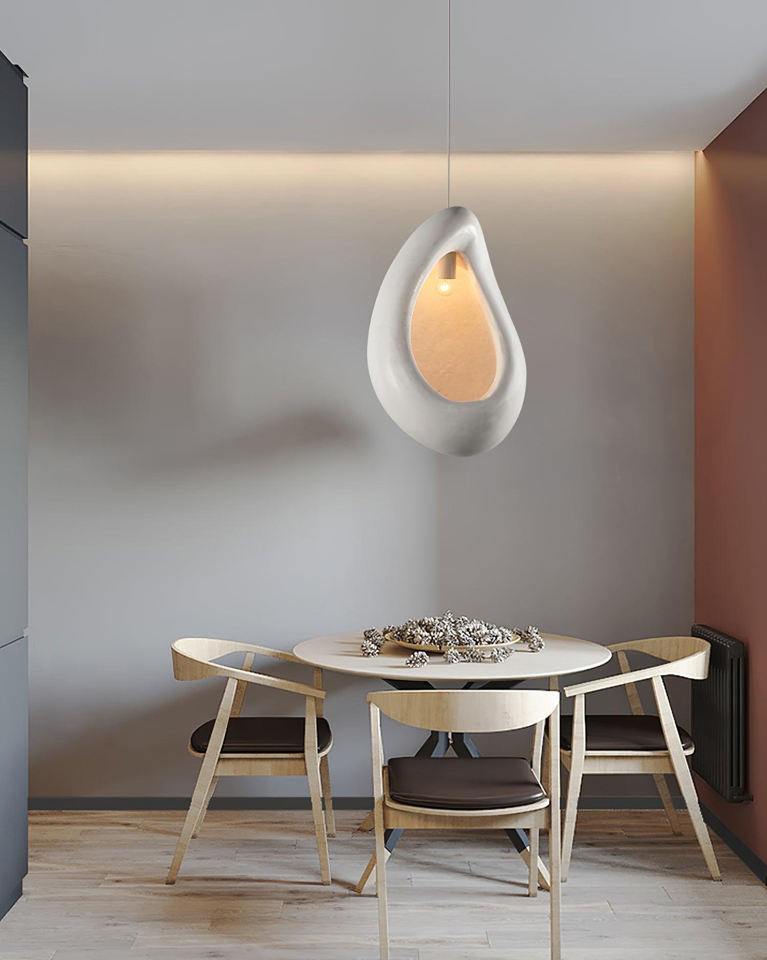 Nula Modern Resin Pendant Light Minimalist White Hanging Ceiling Lamp