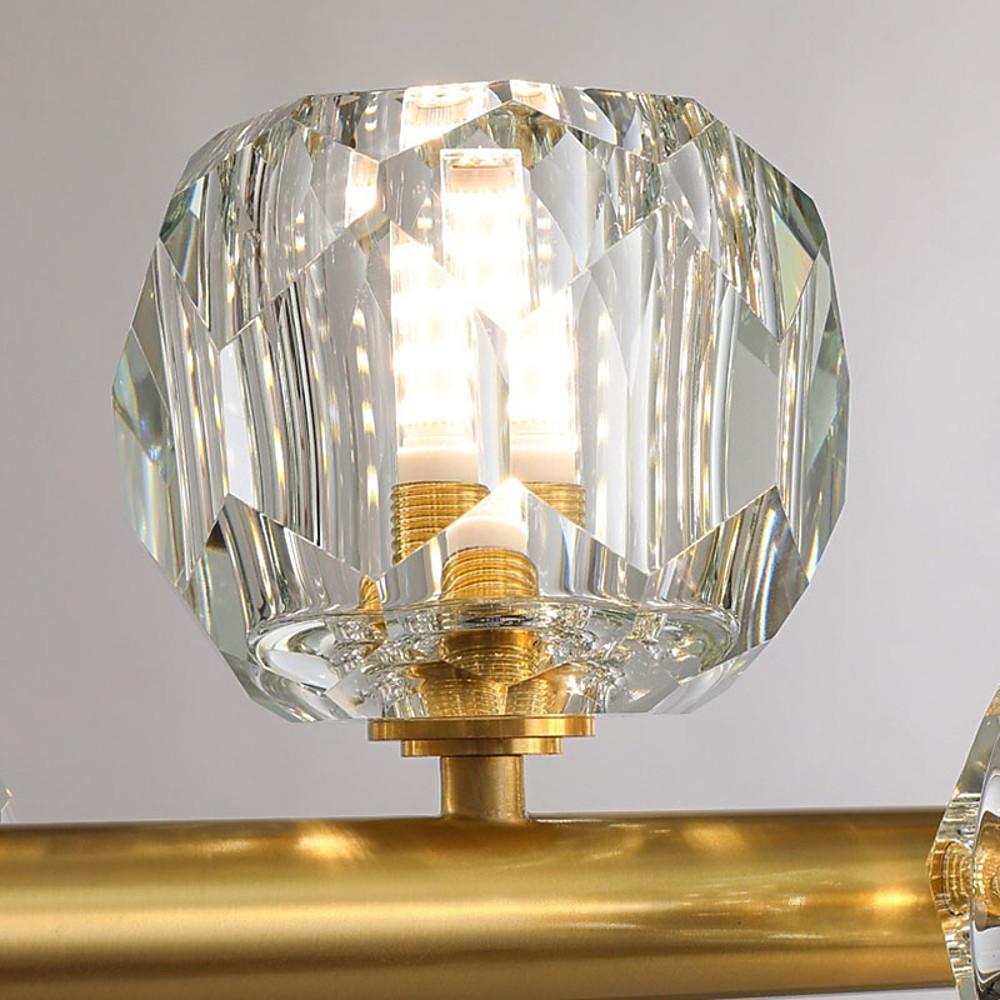 Modern Crystal Globe Cluster Flush Mount Ceiling Light with Metal Frame and LED Illumination