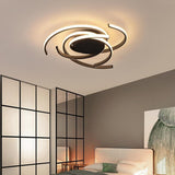 Modern Black Abstract Curve LED Ceiling Light Dimmable Nordic Flush Mount Lighting