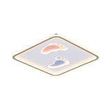 Modern Footprint Design LED Ceiling Light Nordic Metal Flush Mount for Bedroom Playroom