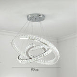 Modern Wave Crystal LED Flush Mount Ceiling Light Stainless Steel Fixture for Dining Room