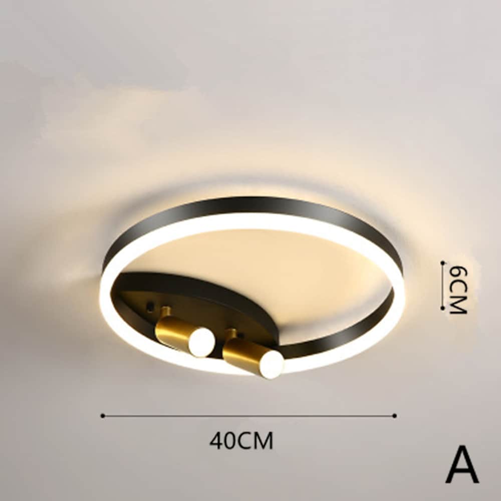 Minimalist Black Circular LED Flush Mount Ceiling Light for Modern Entryway and Corridor Decor