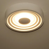 Modern 6 Inch Round Geometric LED Flush Mount Ceiling Light with Aluminum Finish