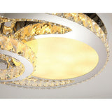 Modern Crystal LED Ceiling Light Overlapping Circles Stainless Steel Flush Mount Lighting