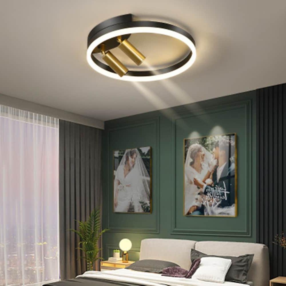 Minimalist Black Circular LED Flush Mount Ceiling Light for Modern Entryway and Corridor Decor
