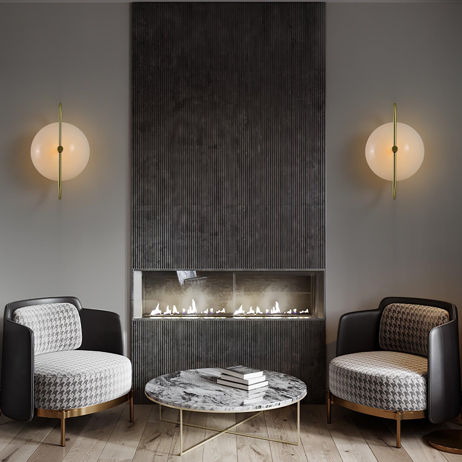 Odeon Modern Gold Wall Sconce with Half Circle Glass Shade Indoor Lighting Fixture