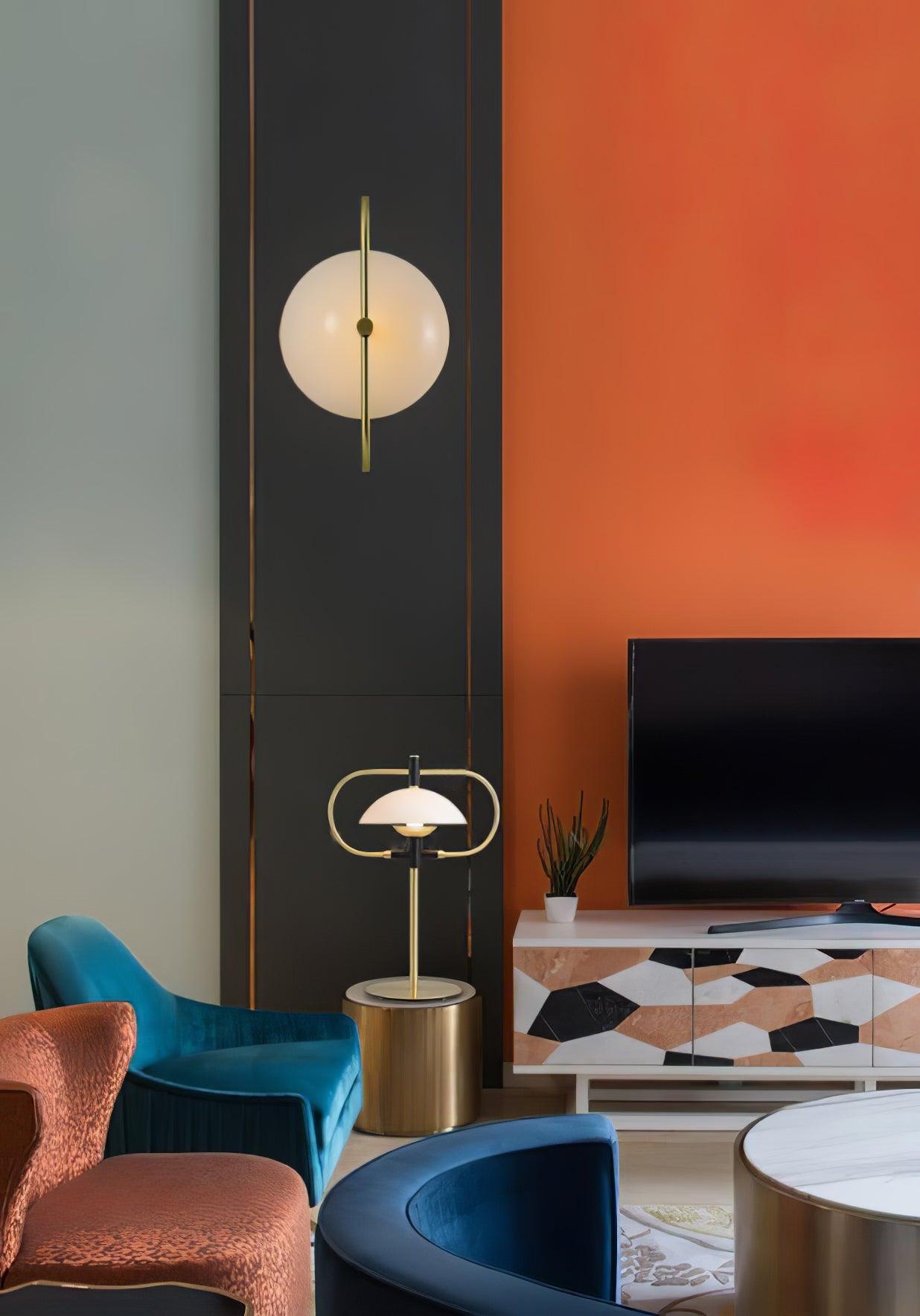Odeon Modern Gold Wall Sconce with Half Circle Glass Shade Indoor Lighting Fixture
