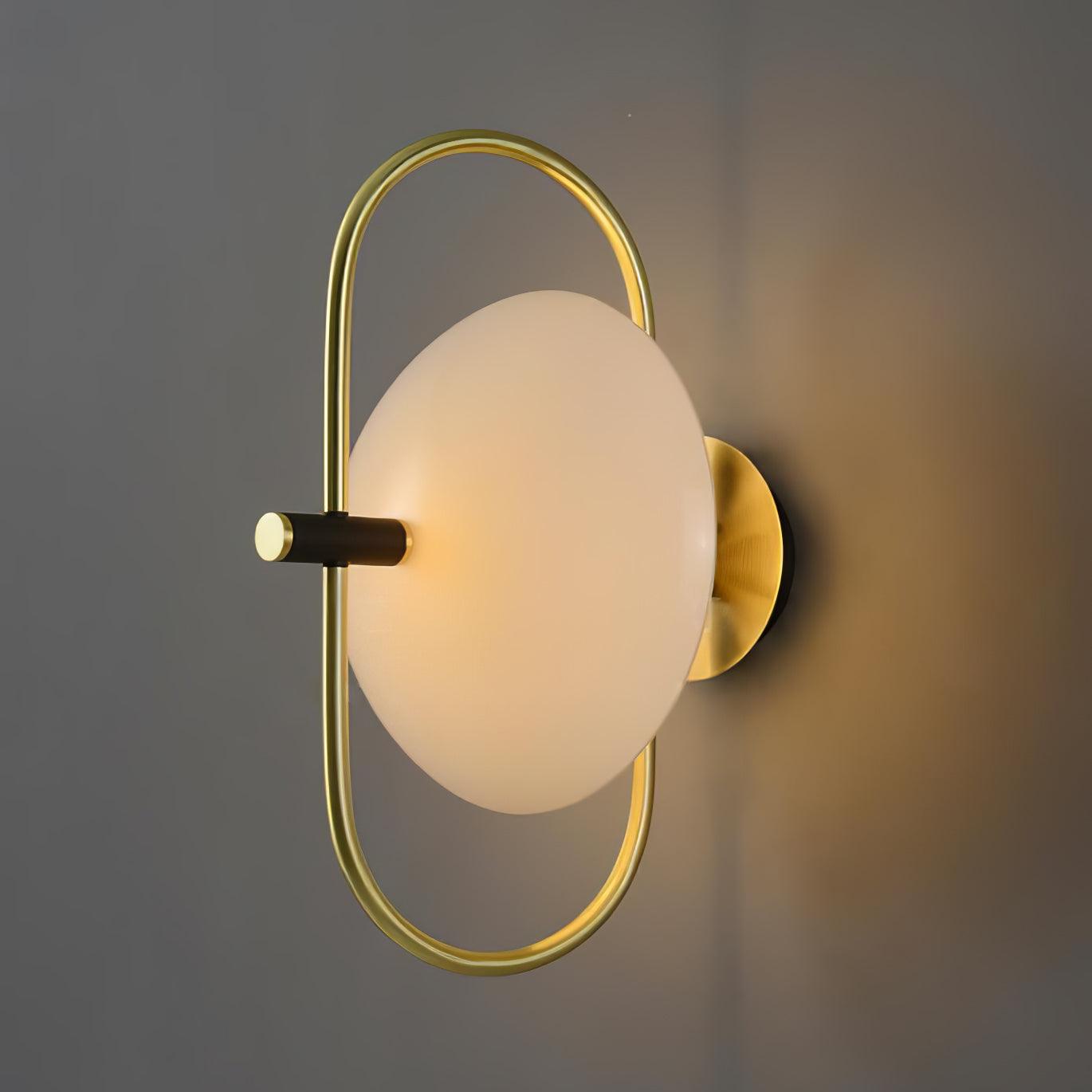 Odeon Modern Gold Wall Sconce with Half Circle Glass Shade Indoor Lighting Fixture