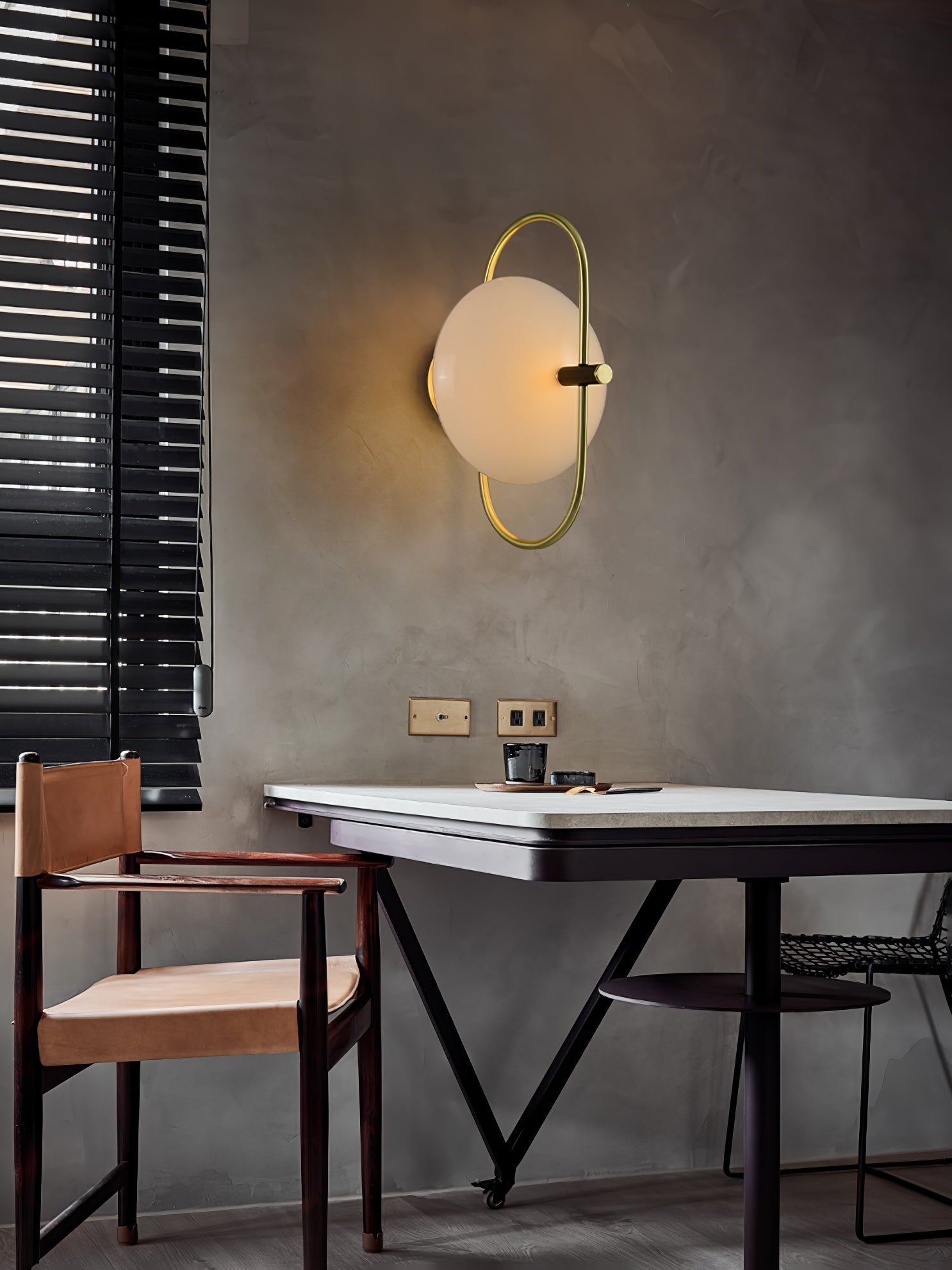 Odeon Modern Gold Wall Sconce with Half Circle Glass Shade Indoor Lighting Fixture