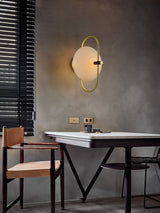 Odeon Modern Gold Wall Sconce with Half Circle Glass Shade Indoor Lighting Fixture