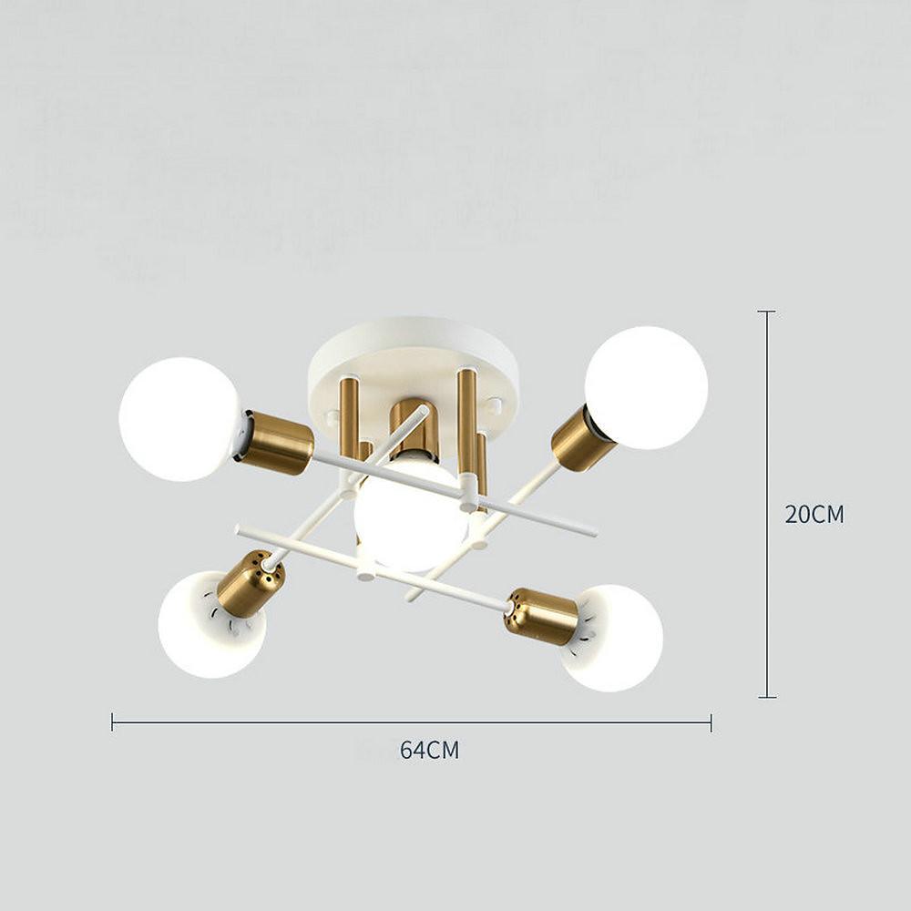 Geometric Nordic Semi Flush Mount Ceiling Light 5 Light Metal Artistic Fixture for Modern Home Lighting