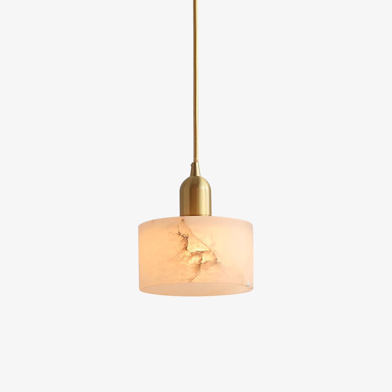 Odyssey Geometric Alabaster Pendant Light Brass Modern Hanging Ceiling Lamp