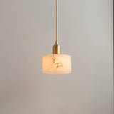 Odyssey Geometric Alabaster Pendant Light Brass Modern Hanging Ceiling Lamp