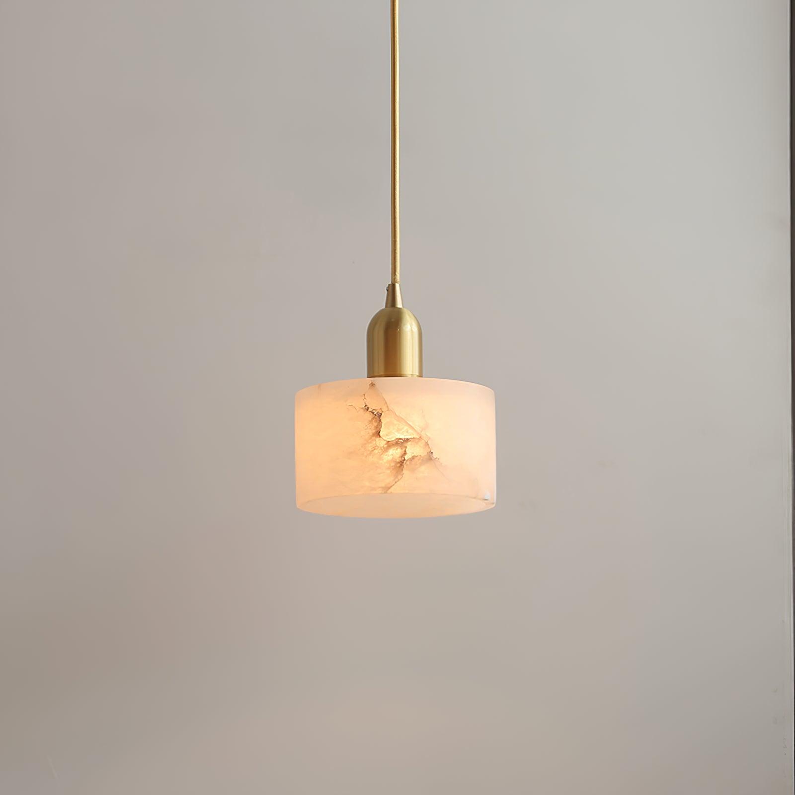 Odyssey Geometric Alabaster Pendant Light Brass Modern Hanging Ceiling Lamp
