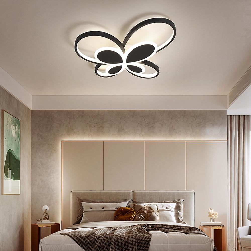 Modern Butterfly Shaped Dimmable LED Flush Mount Ceiling Light for Kids Bedroom and Nursery