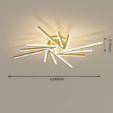 Modern Flower Shaped LED Ceiling Light Abstract Gold Geometric Flush Mount Fixture