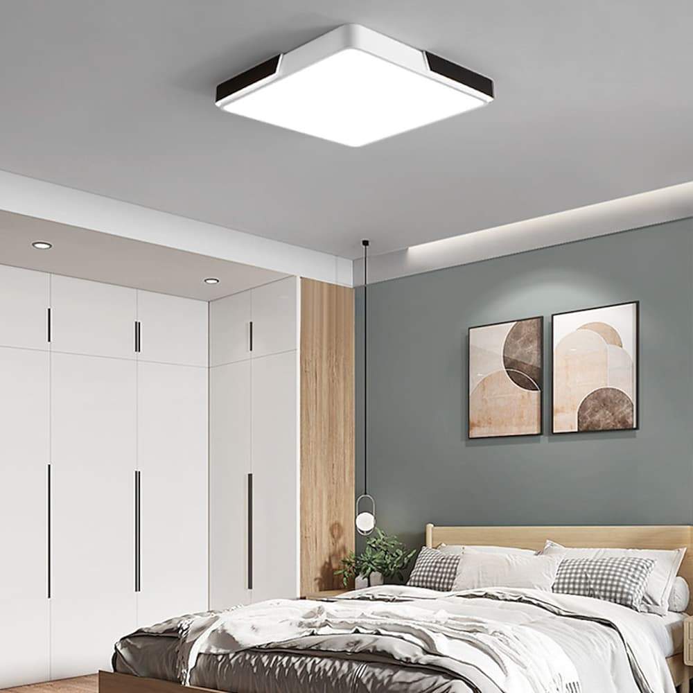 Dimmable Circular Modern LED Flush Mount Ceiling Light 20 Inch Nordic Metal 36W Fixture for Living Room Bedroom