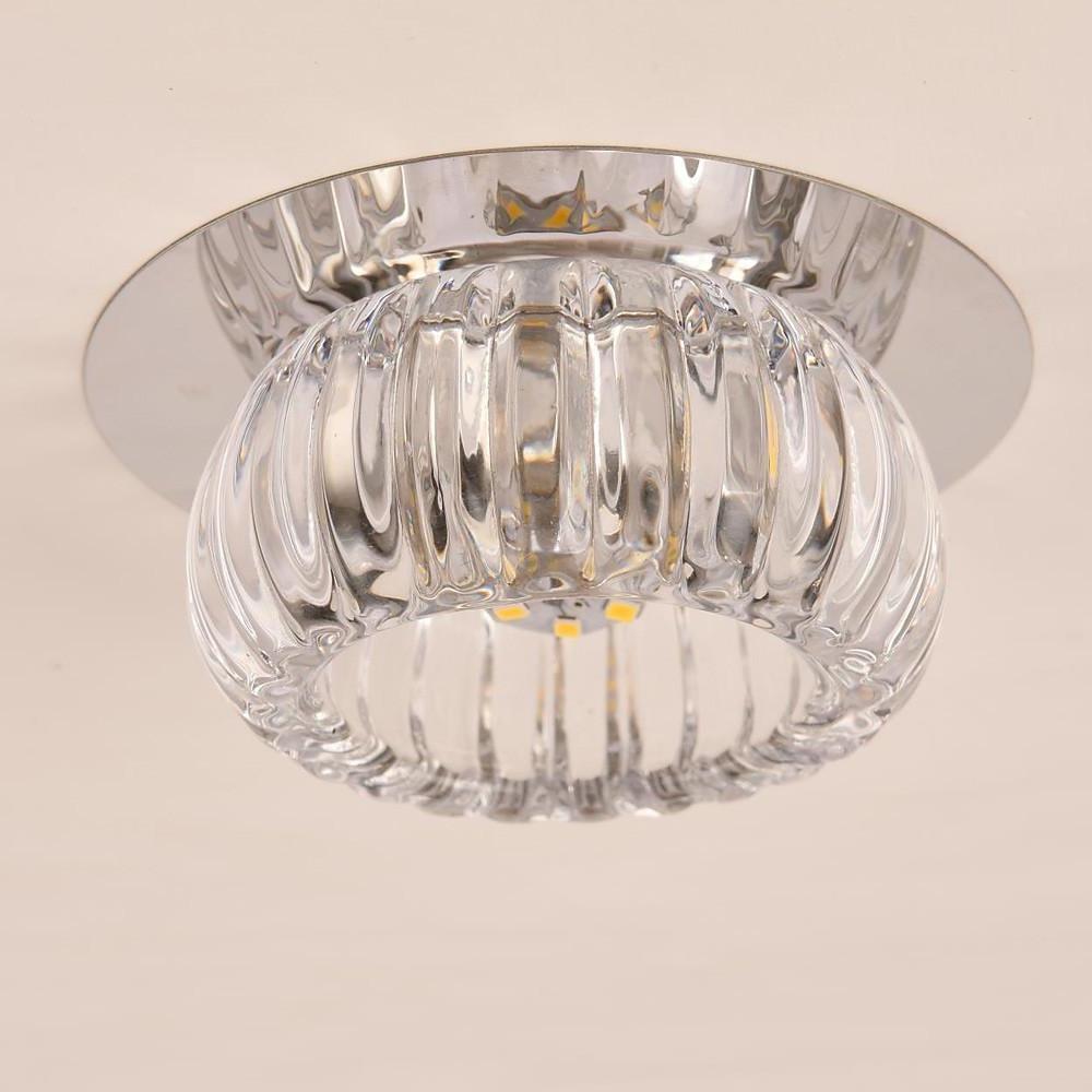 Modern Crystal Geometric LED Flush Mount Ceiling Light for Kitchen and Entryway