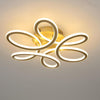 Elegant Swirl Flower Dimmable LED Ceiling Light Modern Flush Mount Fixture in Gold or Coffee