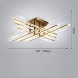 Modern Geometric Rectangular LED Flush Mount Ceiling Light for Living Room and Dining Area