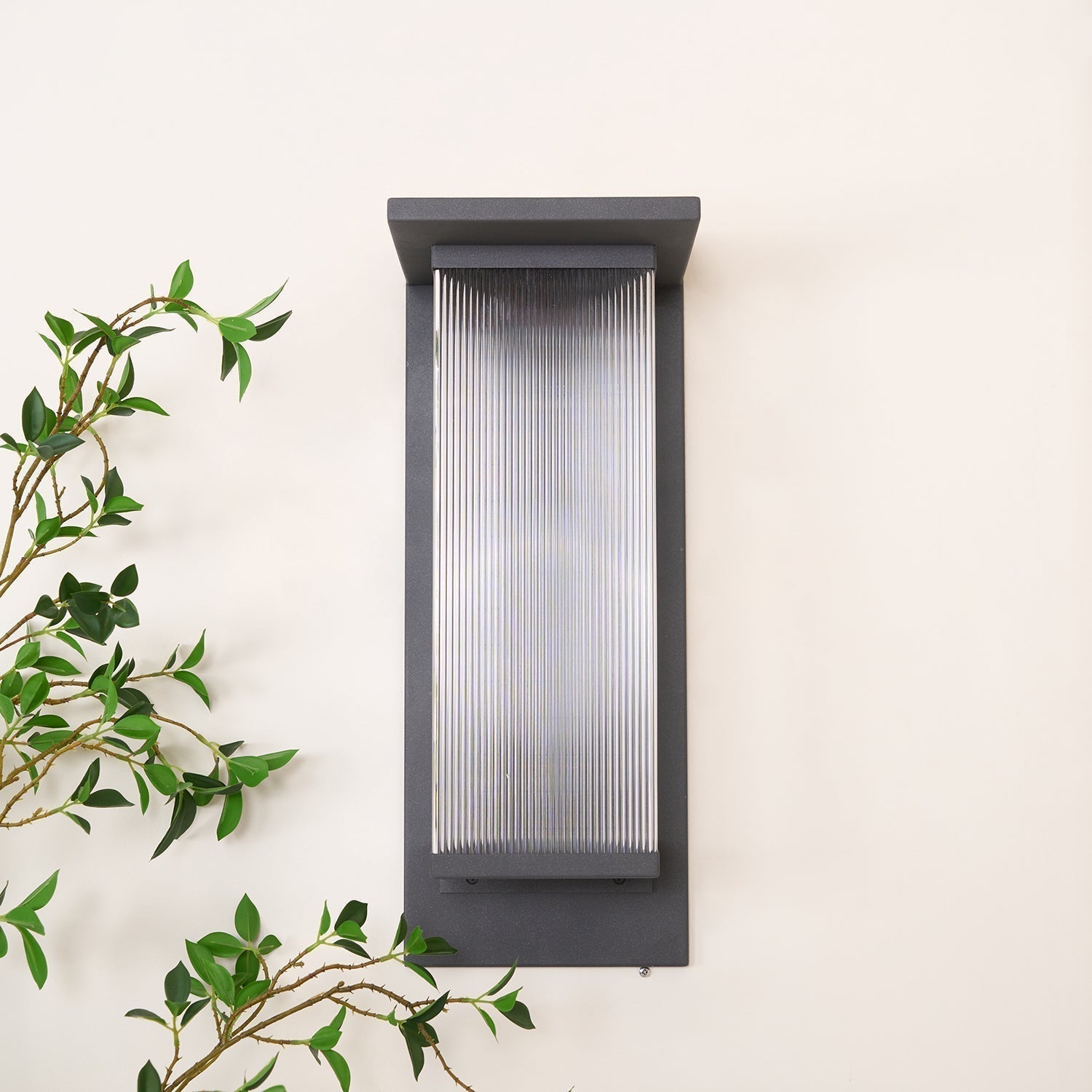 Oleron Modern Solar Powered Outdoor Wall Lamp Waterproof LED Sconce for Garden and Patio Set of 2