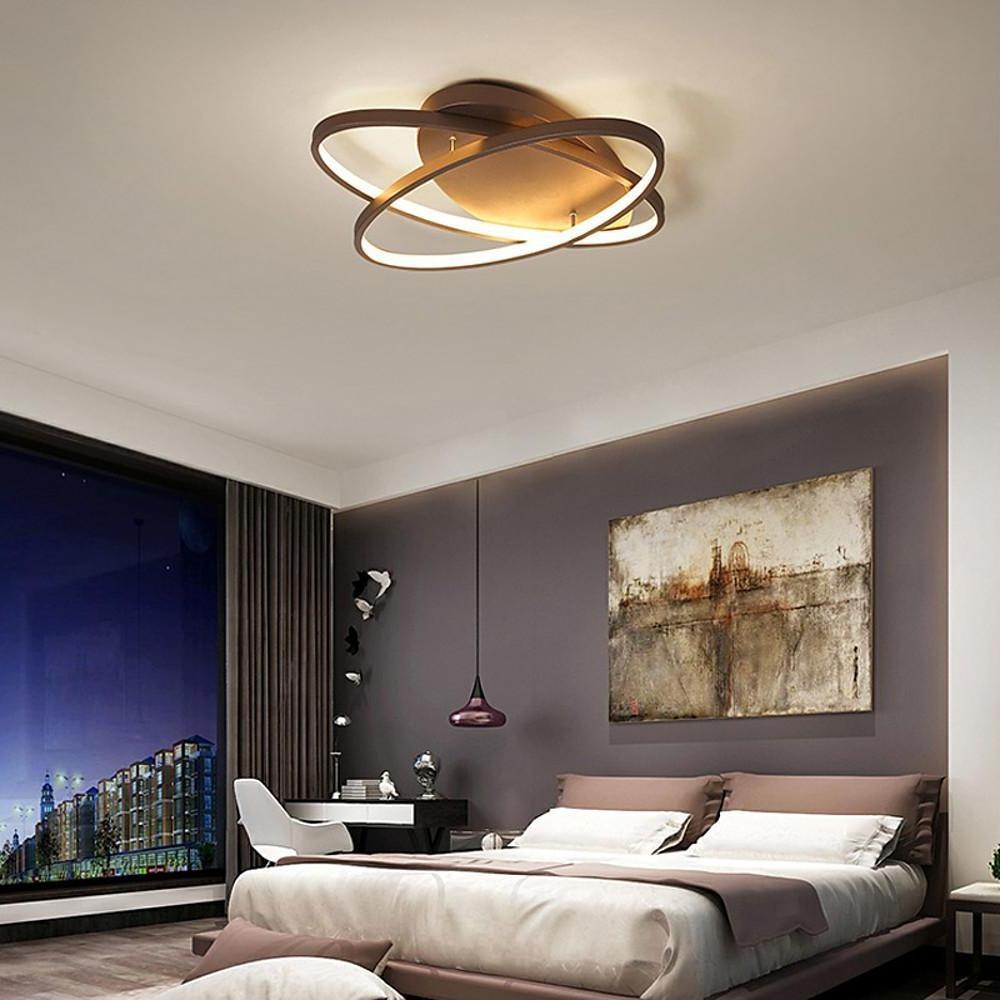 Modern Double Ring LED Flush Mount Ceiling Light for Bedroom and Living Room Lighting
