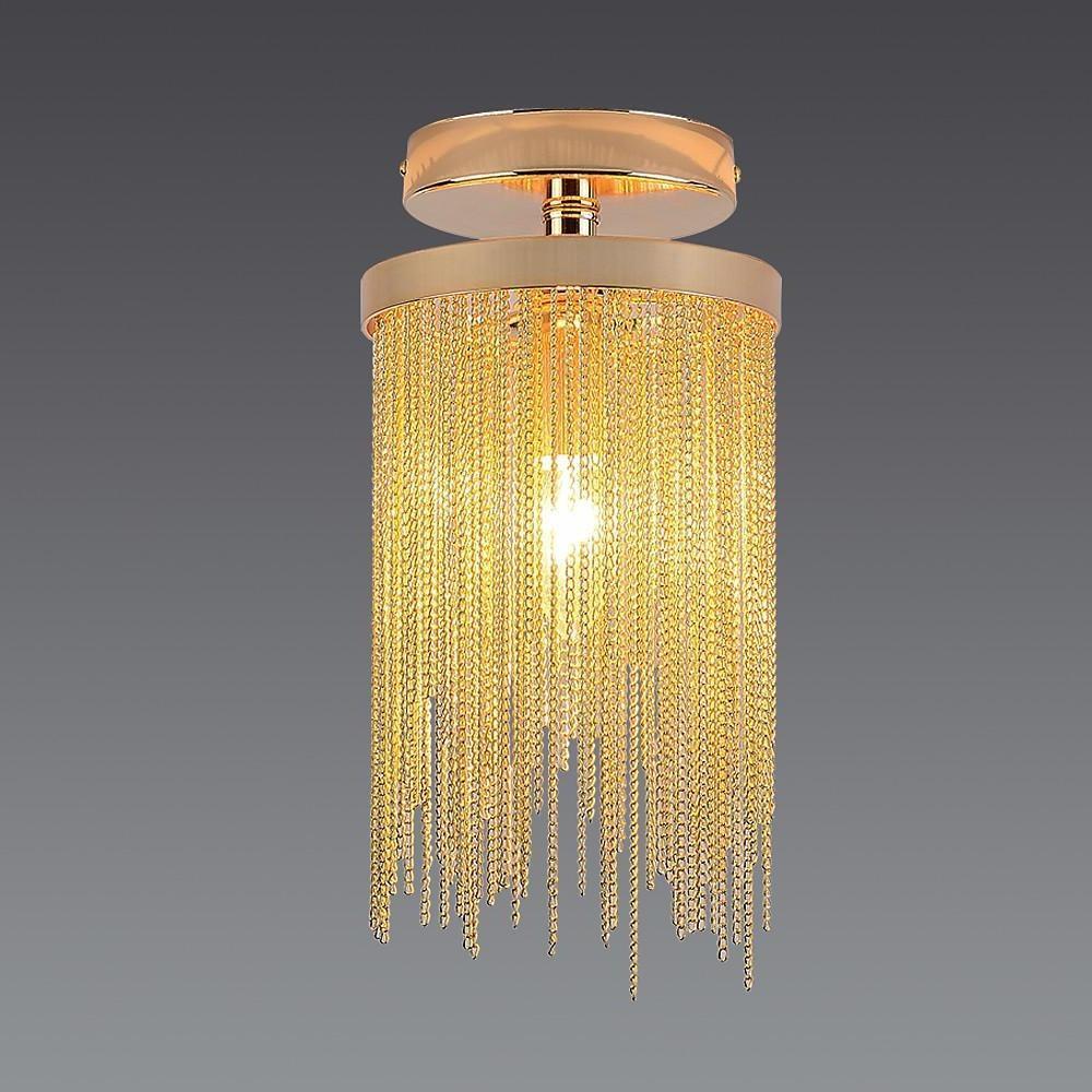 Modern Farmhouse Tassel Metal Semi Flush Mount Ceiling Light for Bedroom Hallway and Entryway Decor