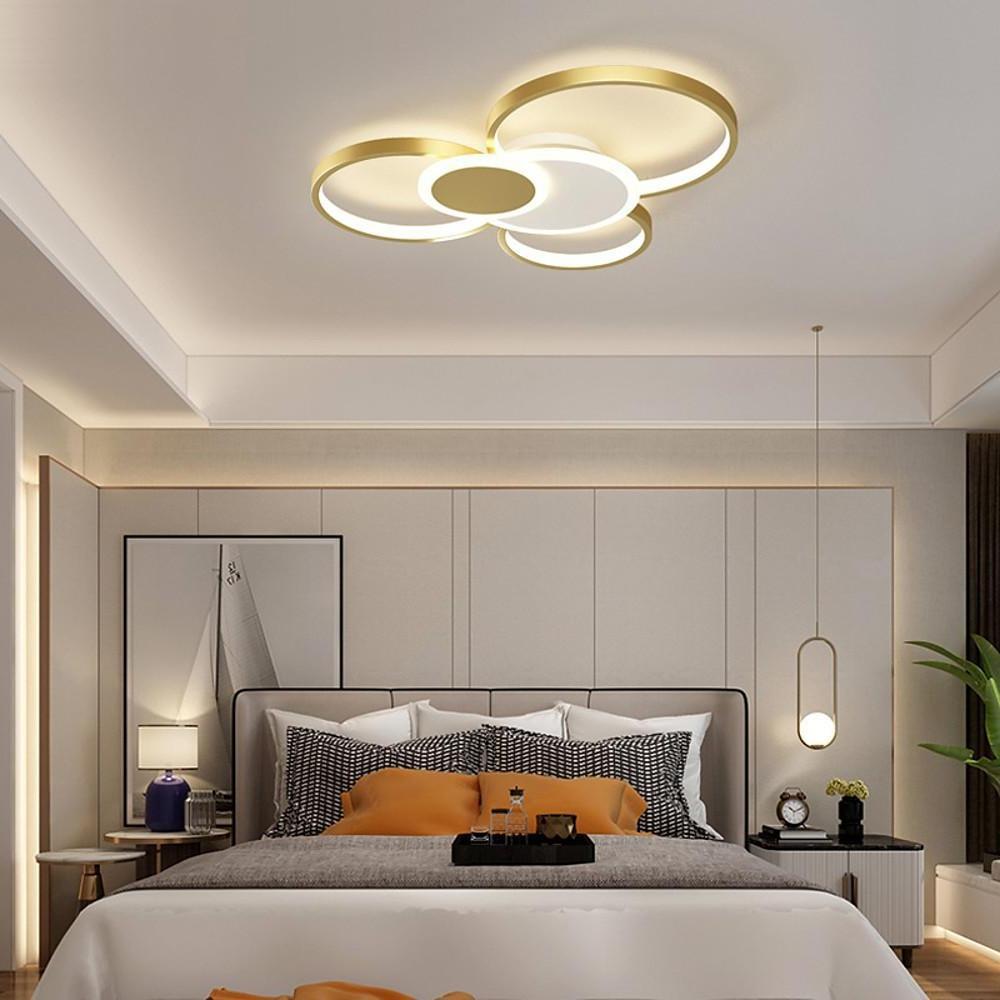 Modern Eclipse Geometric LED Ceiling Light Flush Mount with 3 Color Dimming
