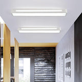 Modern Rectangular LED Flush Mount Ceiling Light for Kitchen Hallway and Home Office Lighting