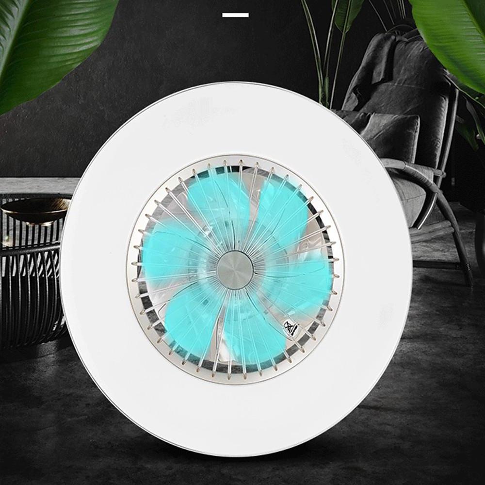 Modern 20 Inch Low Profile Bladeless Ceiling Fan with Dimmable LED Light and Remote Control