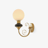 Onyx Modern Glass Globe Wall Sconce with Wood and Metal Accents for Indoor Lighting