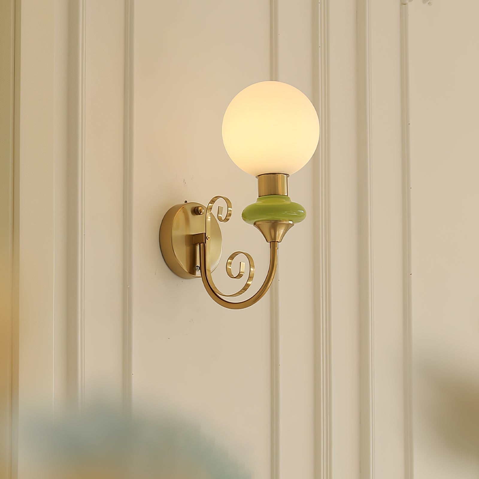 Onyx Modern Glass Globe Wall Sconce with Wood and Metal Accents for Indoor Lighting