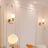 Onyx Modern Glass Globe Wall Sconce with Wood and Metal Accents for Indoor Lighting