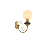 Onyx Modern Glass Globe Wall Sconce with Wood and Metal Accents for Indoor Lighting