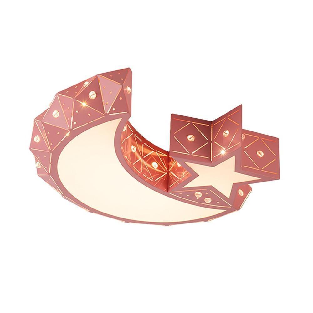 Celestial Moon Star LED Ceiling Light Modern Flush Mount Fixture for Kids Bedroom