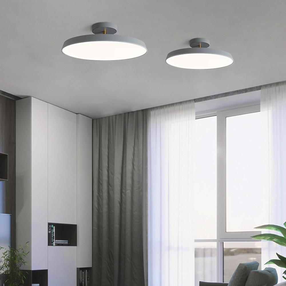 Modern Adjustable Circular LED Nordic Ceiling Light Flush Mount Fixture for Bedroom and Dining Room