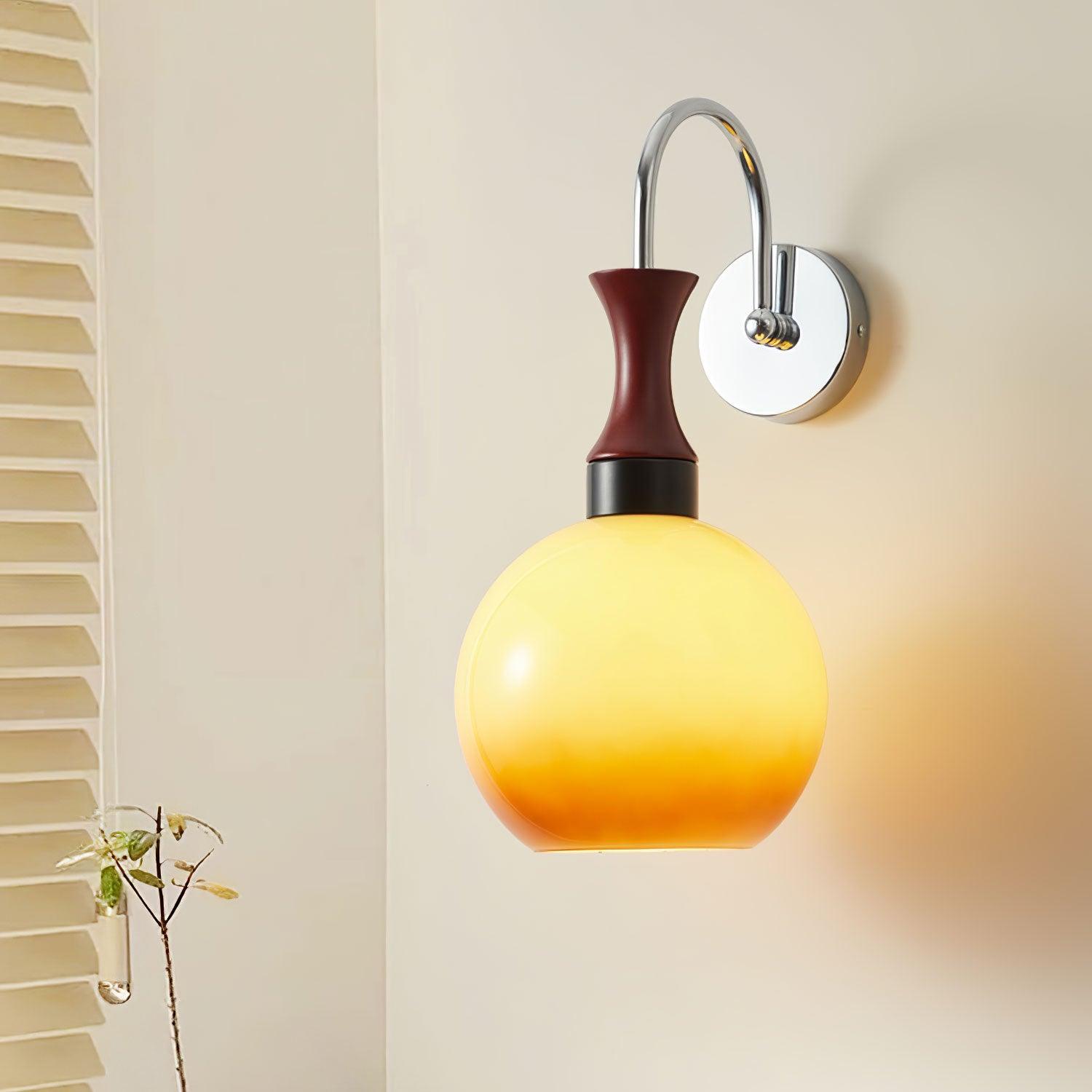 Orbique Modern Spherical Glass Globe Wall Sconce for Indoor Living Spaces