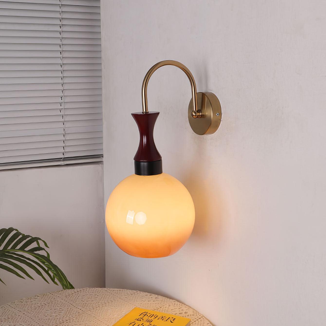 Orbique Modern Spherical Glass Globe Wall Sconce for Indoor Living Spaces