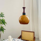 Orbique Spherical Glass Globe Drop Pendant Lamp Modern Gold and Yellow Hanging Light